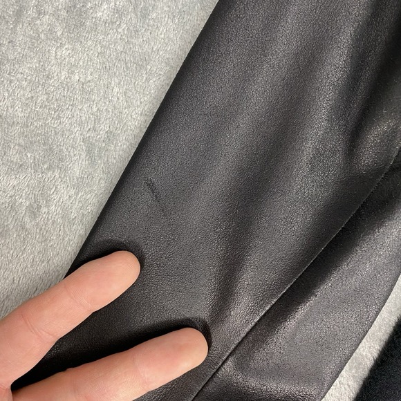 Theory Jacket Womens Size 4 Black Wool Blend Goat Leather Rory Blazer Collarless - Picture 13 of 16